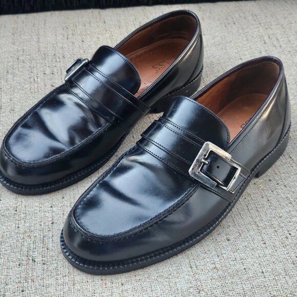 G.H Bass Men Shoes Slip On Side Buckle Black Patent Leather Size 9M main image 11